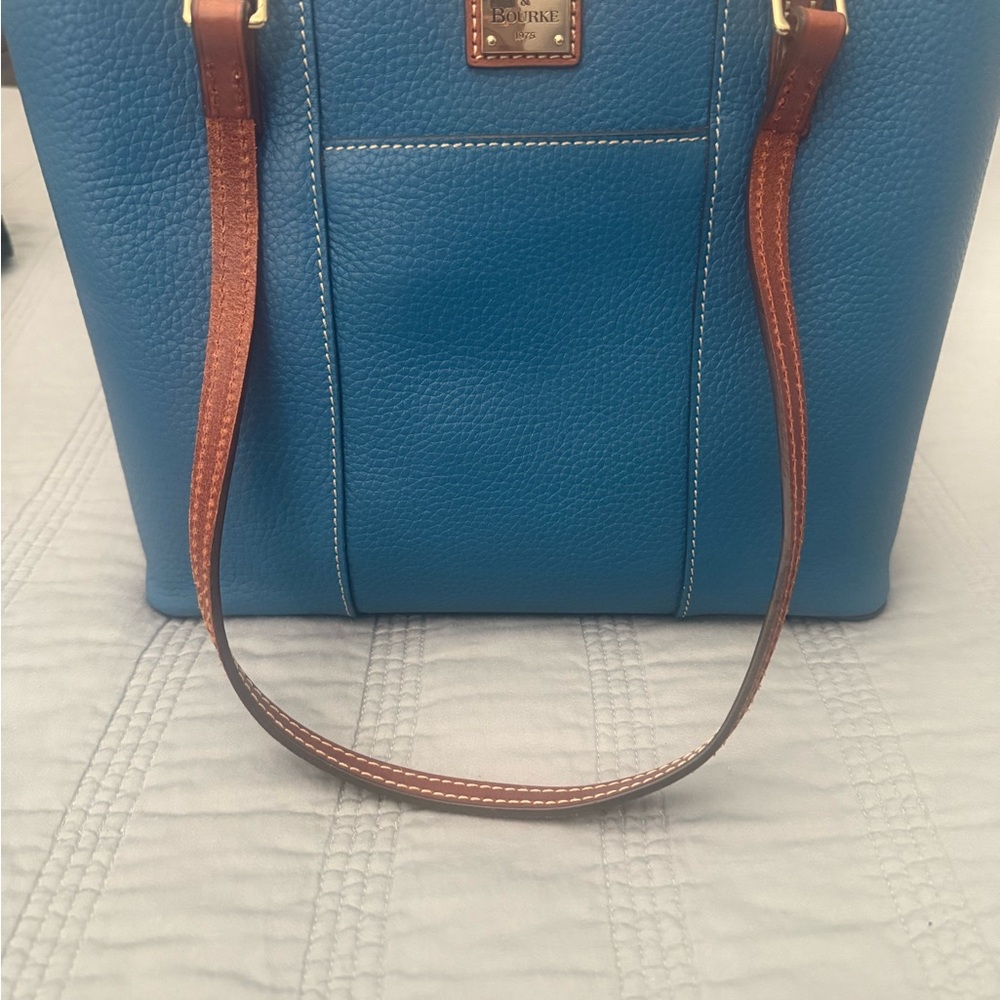 Dooney & Bourke Blue and Brown Structured Tote